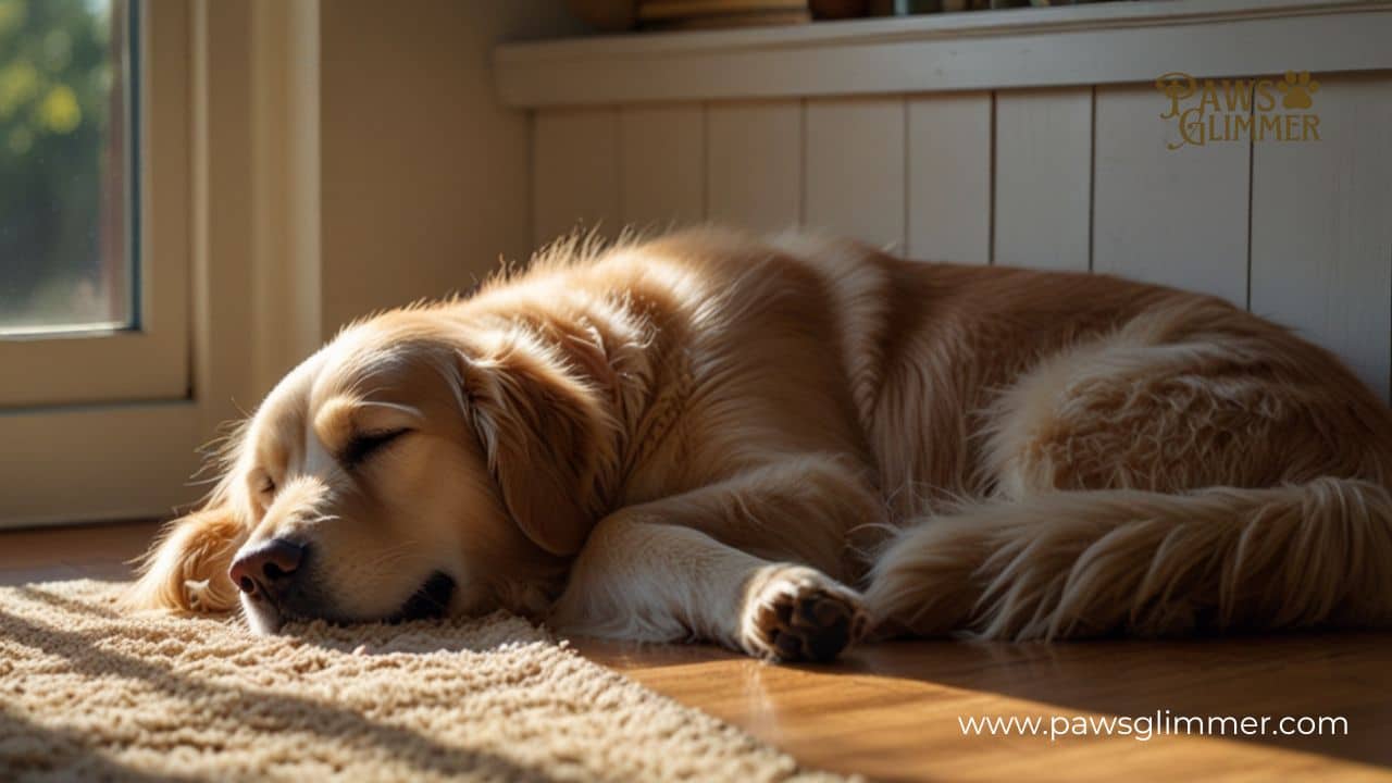 Dog crying while sleeping softly