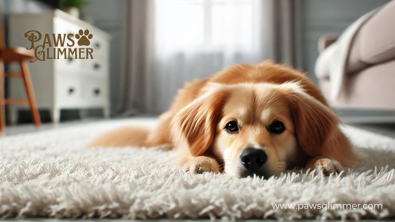 Lethargic Dog on carpet